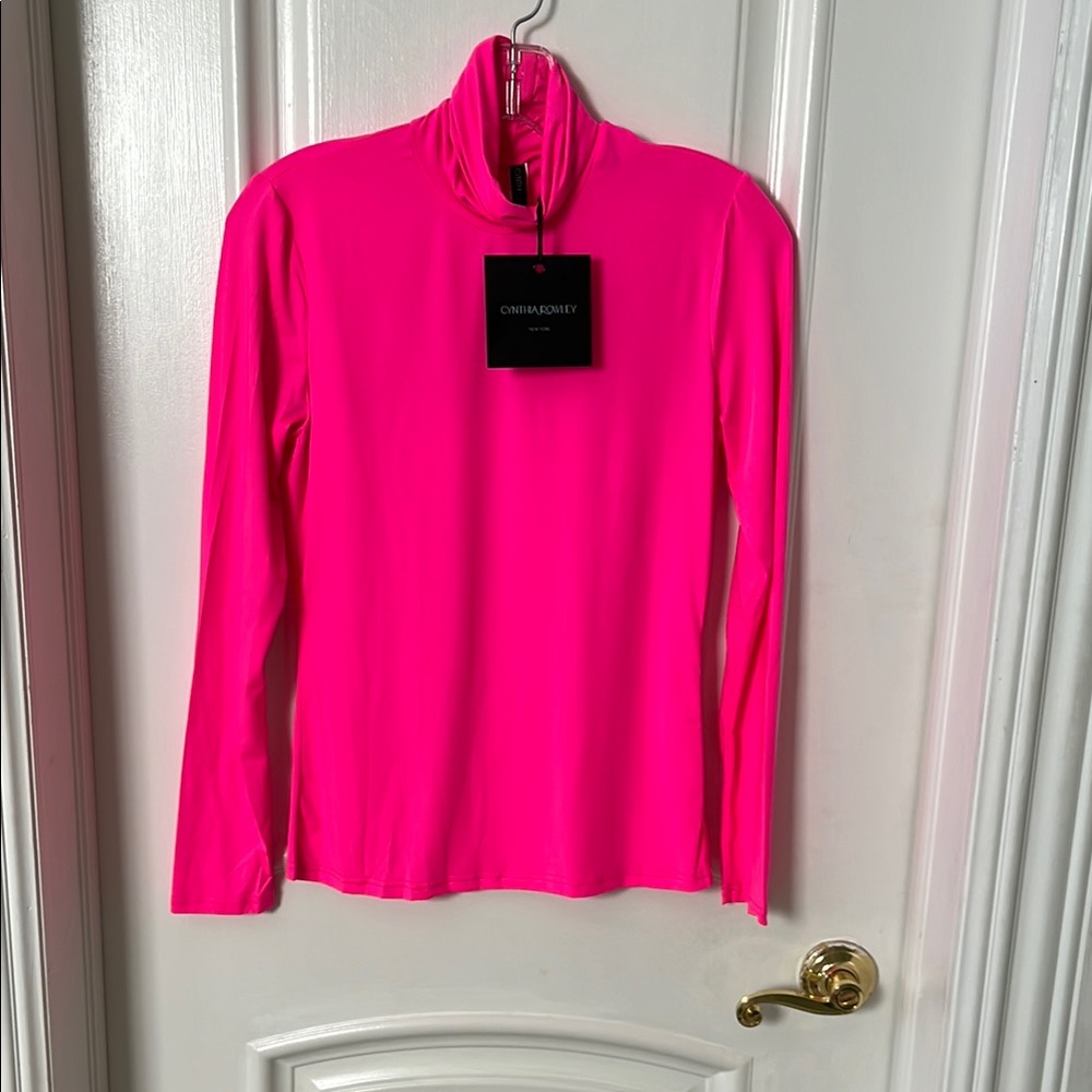 Cynthia Rowley Pink Fitted Long Sleeve Tee